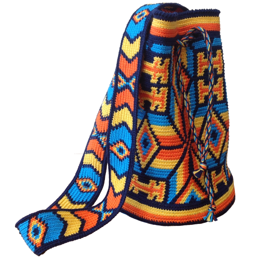 Logo of Marion Verloop with a crocheted bag, symbolizing textile crafts.